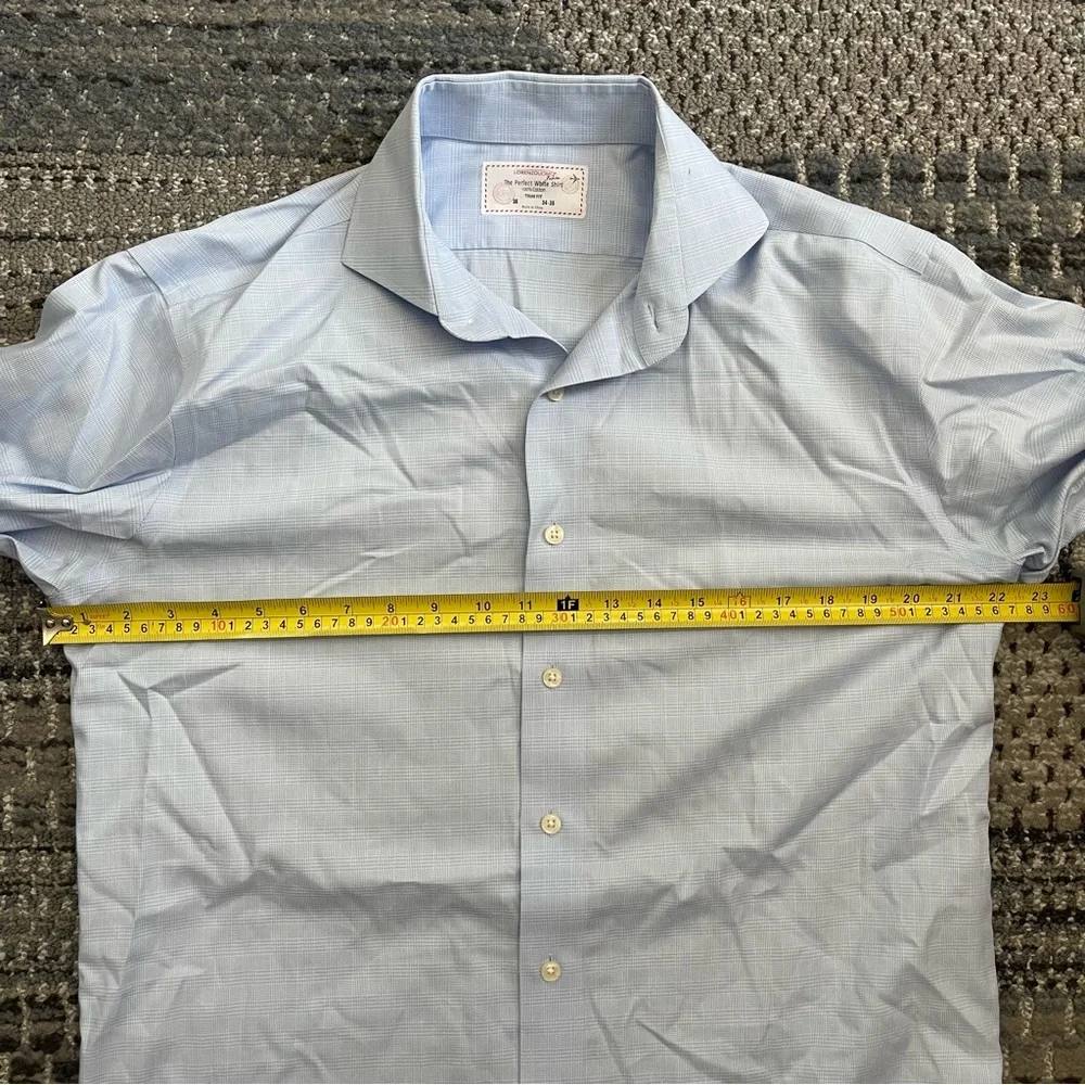 Lorenzo Uomo Trim Fit Long Sleeve Button Down Shirt, Neck 16 34-35 Sleeve, Blue - Picture 6 of 7